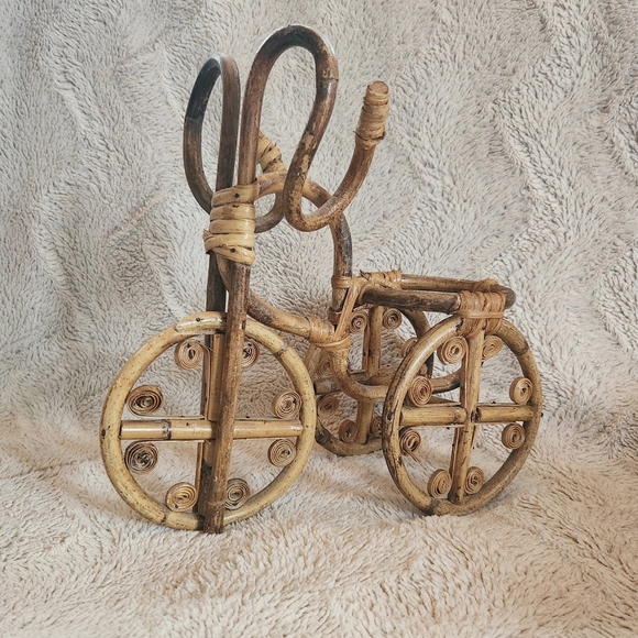 Decorative Rattan Tricycle Plant Stand - Picture 1 of 6